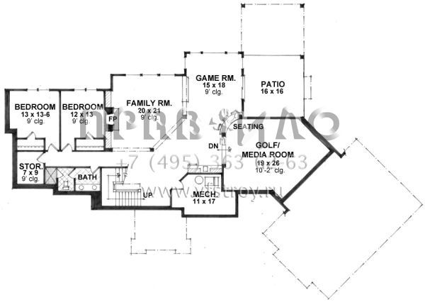Проект одноэтажного дома с гаражом на три и более машин в скандинавском стиле S5-476 (098-00291)