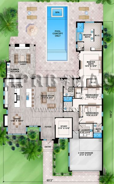 Проект одноэтажного дома с гаражом на две машины в современном стиле S5-286 (207-00084)