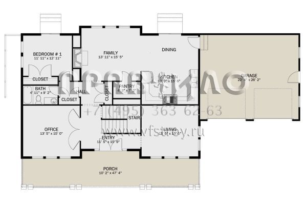 Проект двухэтажного дома с гаражом на две машины в стиле Ранчо S5-299 (2802-00010)