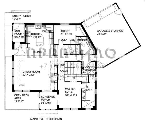 Проект одноэтажного дома с гаражом на две машины в скандинавском стиле S5-205 (039-00705)