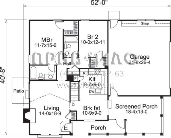 Проект одноэтажного дома с гаражом на две машины в современном стиле S5-100 (5633-00138)