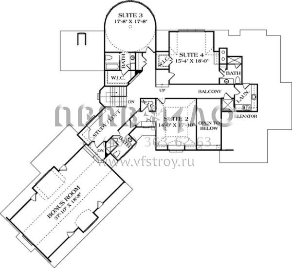 Проект двухэтажного дома с гаражом на три и более машин в стиле Шале S5-689 (3323-00479)