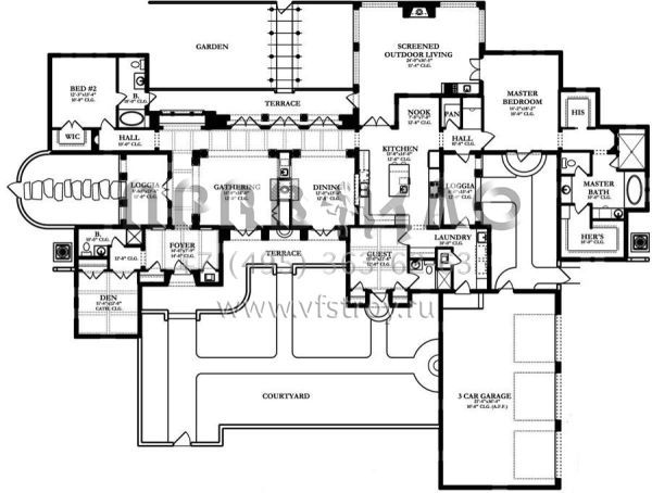 Проект одноэтажного дома с гаражом на три и более машин в прибрежном стиле S5-288 (3978-00008)
