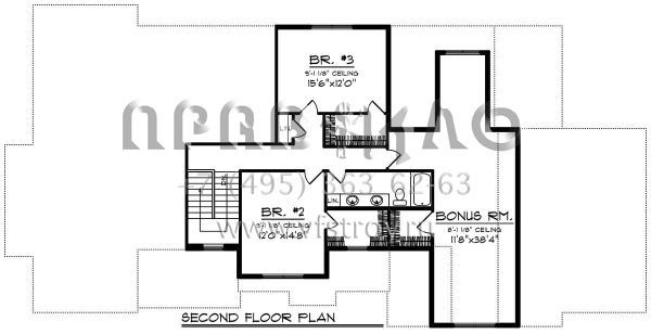 Проект двухэтажного дома с гаражом на три и более машин в американском стиле S5-275 (1020-00075)