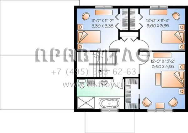 Проект двухэтажного дома с гаражом на одну машину в стиле Ранчо S5-157 (034-01013)