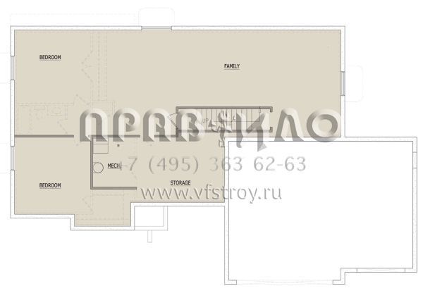 Проект одноэтажного дома с гаражом на три и более машин в стиле Ранчо S5-144 (8768-00108)
