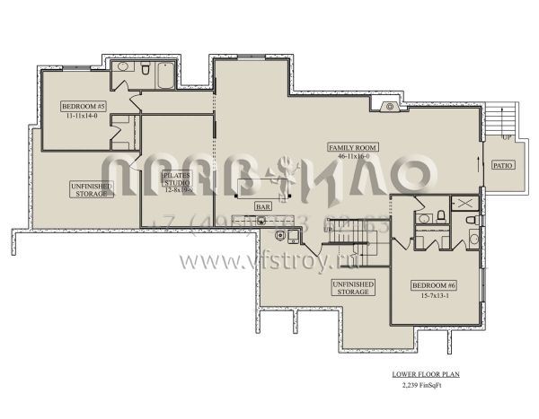 Проект двухэтажного дома с гаражом на три и более машин в современном стиле S5-312 (5631-00147)