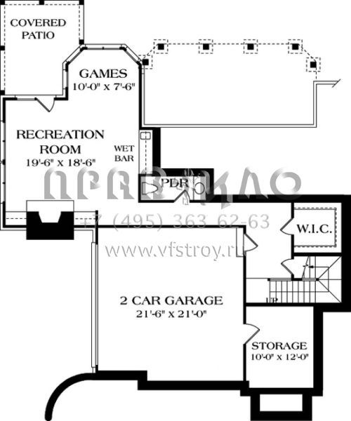 Проект двухэтажного дома с гаражом на две машины в английском стиле S5-379 (3323-00314)