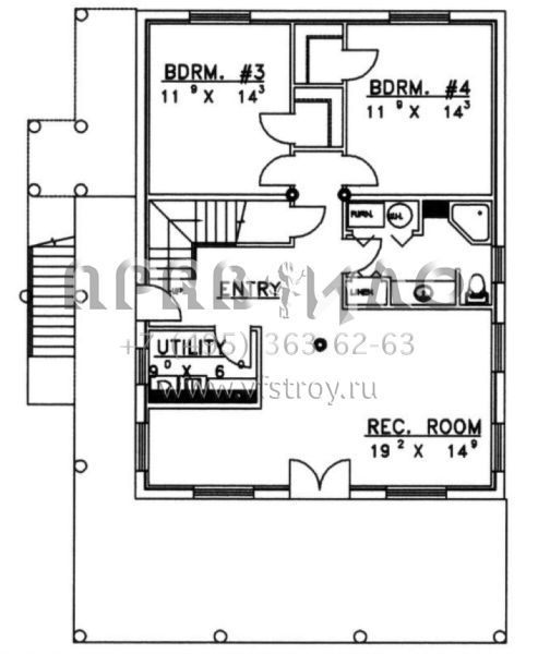 Проект двухэтажного дома без гаража в стиле Шале S5-289 (039-00031)