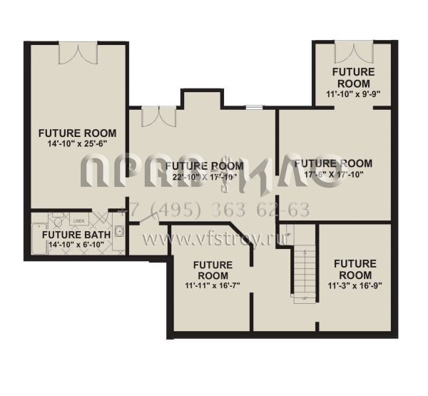 Проект двухэтажного дома с гаражом на три и более машин в стиле Ранчо S5-268 (036-00274)