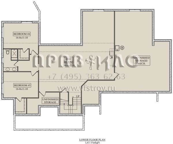 Проект одноэтажного дома с гаражом на три и более машин в современном стиле S5-267 (5631-00112)