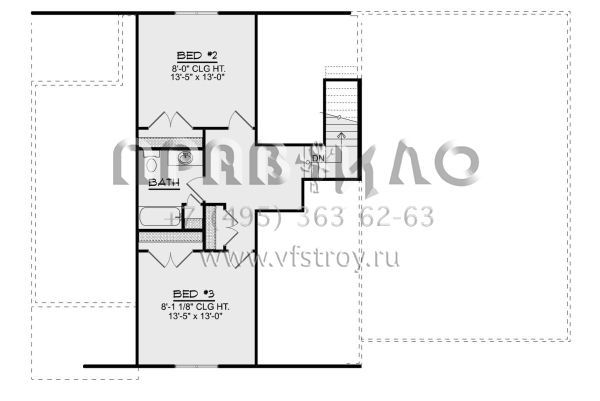 Проект двухэтажного дома с гаражом на две машины в современном стиле S5-187 (5032-00268)