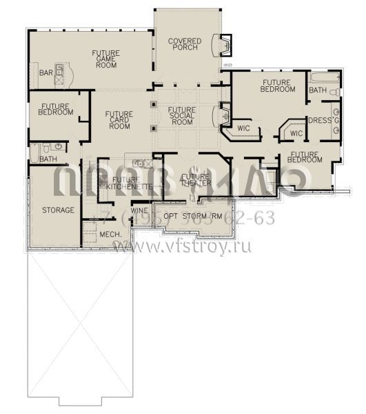 Проект двухэтажного дома с гаражом на три и более машин в американском стиле S5-348 (699-00290)