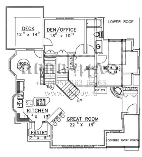 Проект двухэтажного дома с гаражом на две машины в стиле Шале S5-178 (039-00300)