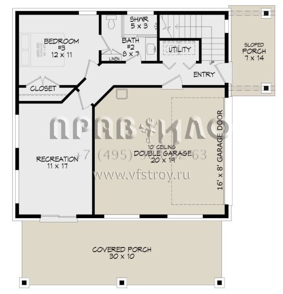 Проект трехэтажного дома с гаражом на две машины в современном стиле S5-168 (940-00905)