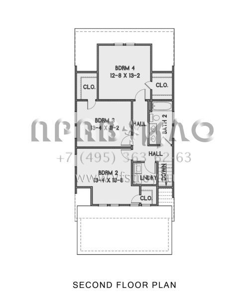 Проект двухэтажного дома без гаража в американском стиле S5-179 (4351-00033)