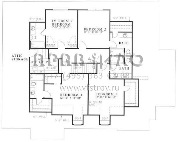 Проект двухэтажного дома с гаражом на две машины в стиле Ранчо S5-313 (110-00065)