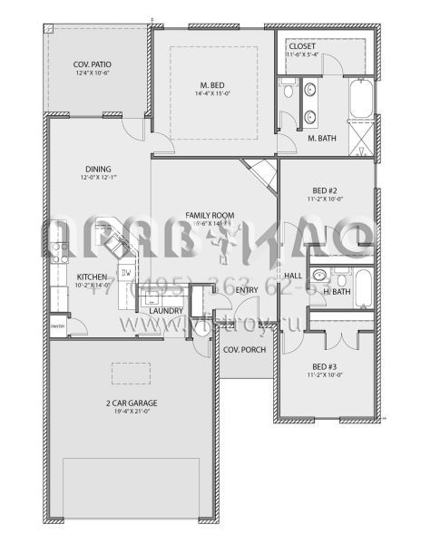 Проект одноэтажного дома с гаражом на две машины в стиле Ранчо S5-132 (677-00010)