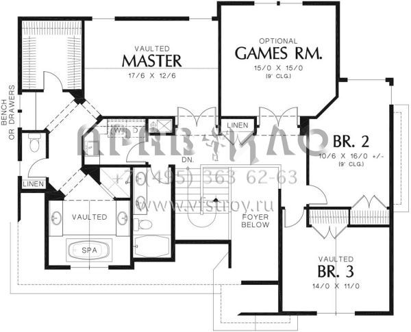 Проект двухэтажного дома с гаражом на три и более машин в английском стиле S5-242 (2559-00383)