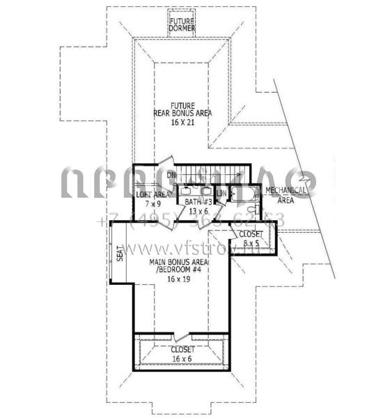 Проект двухэтажного дома с гаражом на три и более машин в американском стиле S5-331 (940-00076)