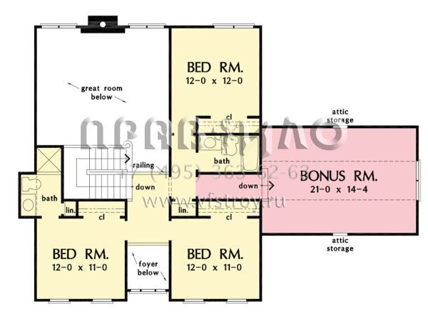 Проект двухэтажного дома с гаражом на две машины в стиле Ранчо S5-234 (2865-00336)