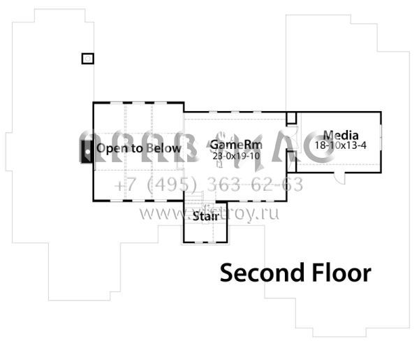 Проект двухэтажного дома с гаражом на три и более машин в стиле Шале S5-387 (9401-00085)