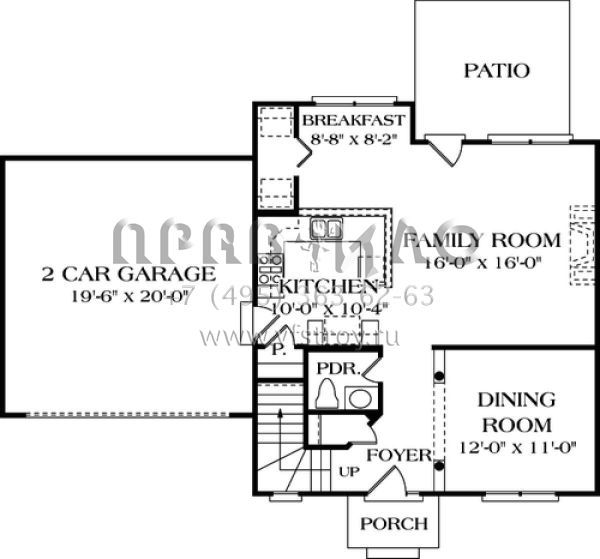 Проект двухэтажного дома с гаражом на две машины в стиле Особняк S5-144 (3323-00027)