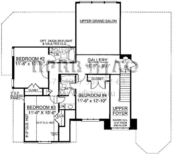 Проект двухэтажного дома с гаражом на две машины в стиле Ранчо S5-267 (4195-00026)