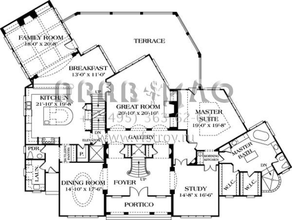 Проект двухэтажного дома с гаражом на три и более машин в современном стиле S5-679 (3323-00526)