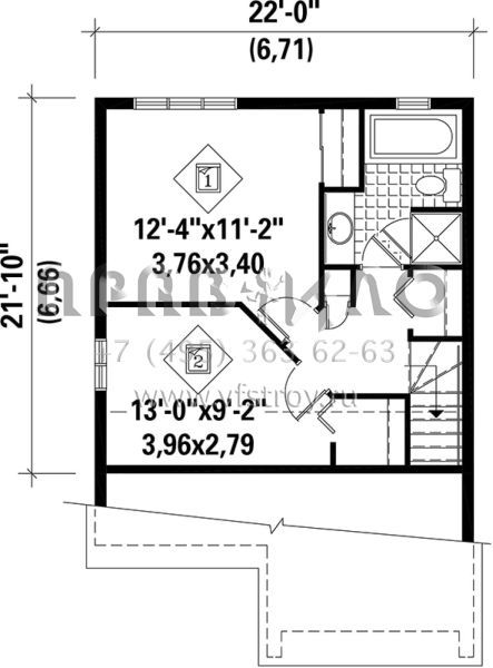 Проект двухэтажного дома без гаража в современном стиле S5-103 (6146-00144)