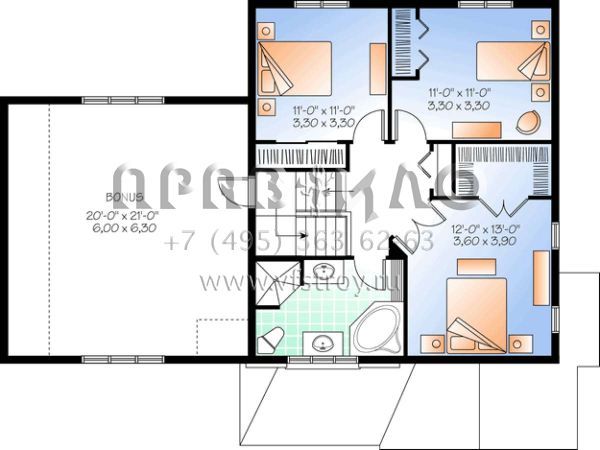 Проект двухэтажного дома с гаражом на две машины в английском стиле S5-154 (034-00988)