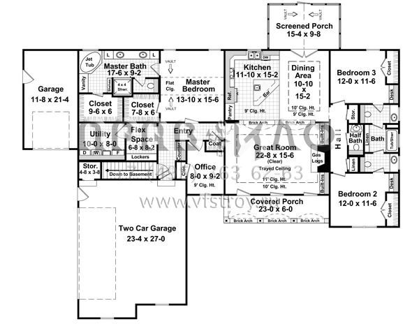 Проект одноэтажного дома с гаражом на три и более машин в стиле Ранчо S5-206 (348-00240)