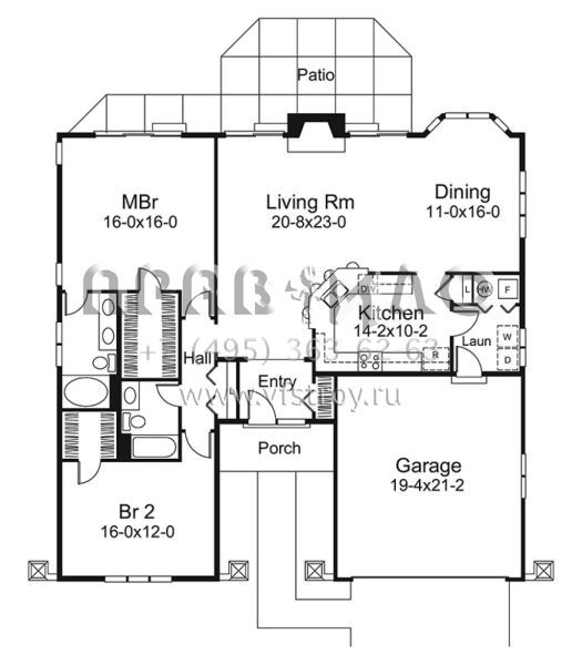 Проект одноэтажного дома с гаражом на две машины в современном стиле S5-157 (5633-00299)