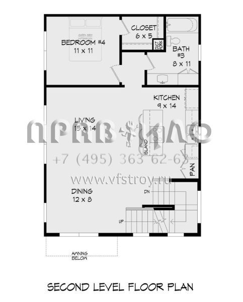 Проект трехэтажного дома с гаражом на две машины и эксплуатируемой крышей S5-187 (940-00592)
