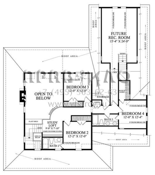 Проект двухэтажного дома с гаражом на две машины в стиле Ранчо S5-264 (7922-00041)