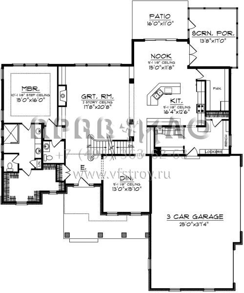 Проект двухэтажного дома с гаражом на три и более машин в скандинавском стиле S5-294 (1020-00296)
