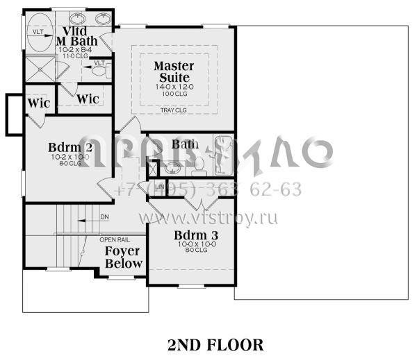 Проект двухэтажного дома с гаражом на две машины в стиле Ранчо S5-139 (009-00010)