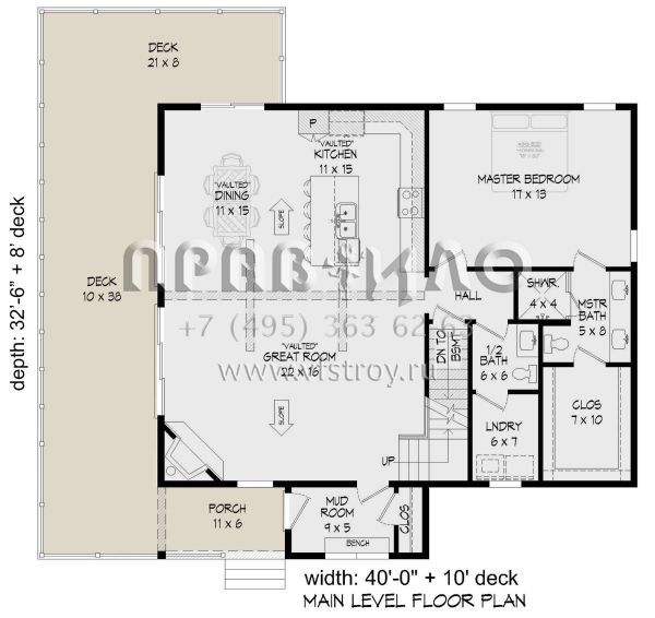 Проект двухэтажного дома без гаража в стиле Шале S5-171 (940-00515)