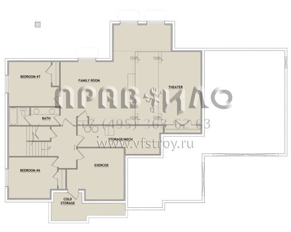 Проект двухэтажного дома с гаражом на три и более машин в американском стиле S5-406 (8768-00004)