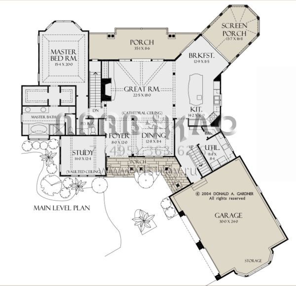 Проект одноэтажного дома с гаражом на две машины в стиле Ранчо S5-332 (2865-00172)