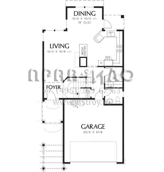 Проект двухэтажного дома с гаражом на две машины в стиле Ранчо S5-178 (2559-00284)
