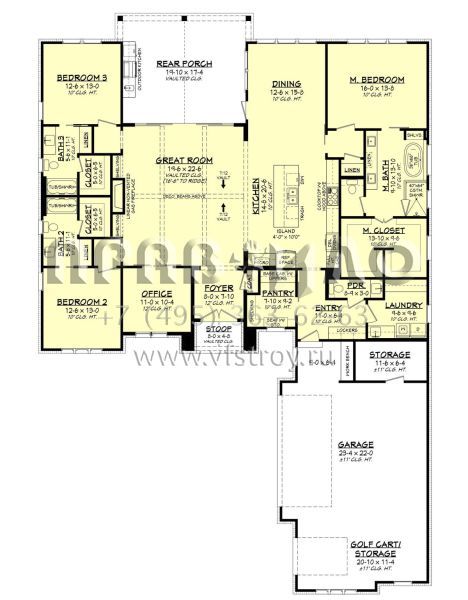 Проект одноэтажного дома с гаражом на две машины в английском стиле S5-253 (041-00323)