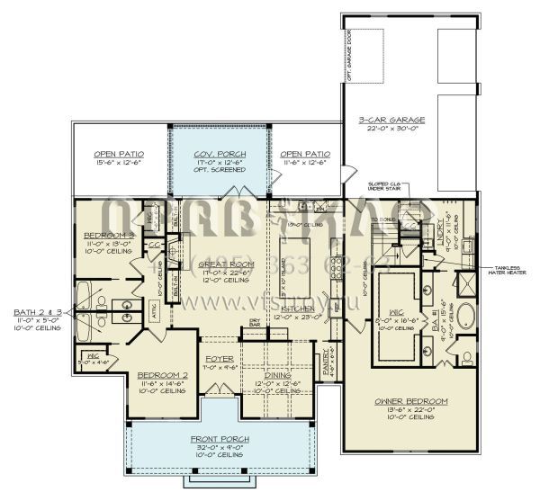 Проект одноэтажного дома с гаражом на три и более машин в современном стиле S5-230 (4195-00066)