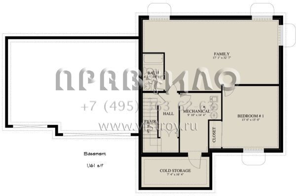 Проект двухэтажного дома с подвалом и гаражом на три машины S5-266 (2802-00005)
