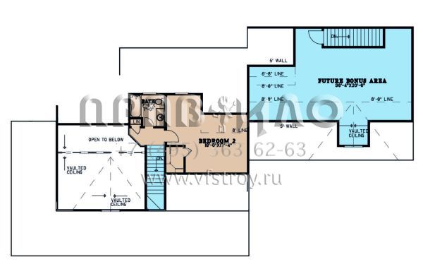 Проект двухэтажного дома с гаражом на две машины в стиле Ранчо S5-192 (8318-00235)