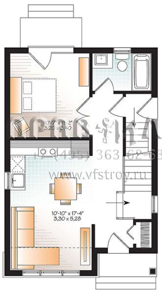 Проект двухэтажного дома без гаража в современном стиле S5-88 (034-01074)