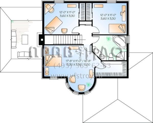 Проект двухэтажного дома с гаражом на две машины в английском стиле S5-183 (034-00732)