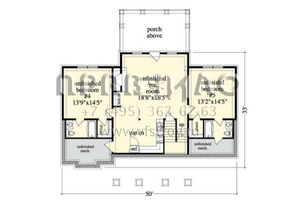 Проект двухэтажного дома с гаражом на две машины в стиле Ранчо S5-193 (957-00028)