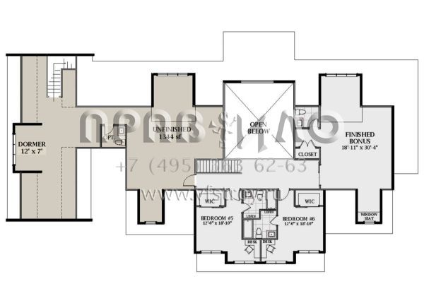 Проект двухэтажного дома с гаражом на три и более машин в современном стиле S5-464 (6849-00089)