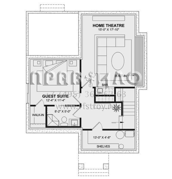 Проект двухэтажного дома без гаража в английском стиле S5-232 (034-01347)